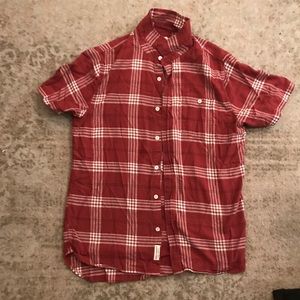 Modern Amusement Red Flannel Short Sleeve Country